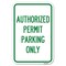 Signmission Authorized Permit Parking Only Heavy-Gauge Aluminum Sign, 12" x 18", A-1218-24330 A-1218-24330 - alternate 1